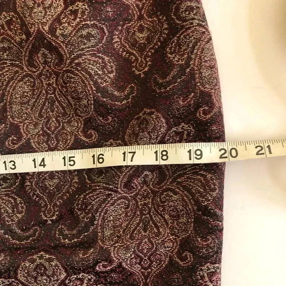 Vintage 𝅺Signature by Larry Levine maroon paisley pencil skirt size 10 L or XL‎ - Picture 8 of 10
